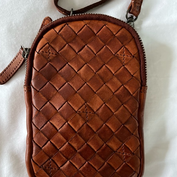 VILENCA Holland Genuine Leather Small Crossbody Shoulder Bag Cognac TK352 NWT - Picture 5 of 8